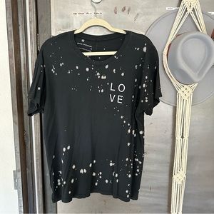 GOOD HYOUMAN The Brice Splatter LOVE Tshirt black cream size XL